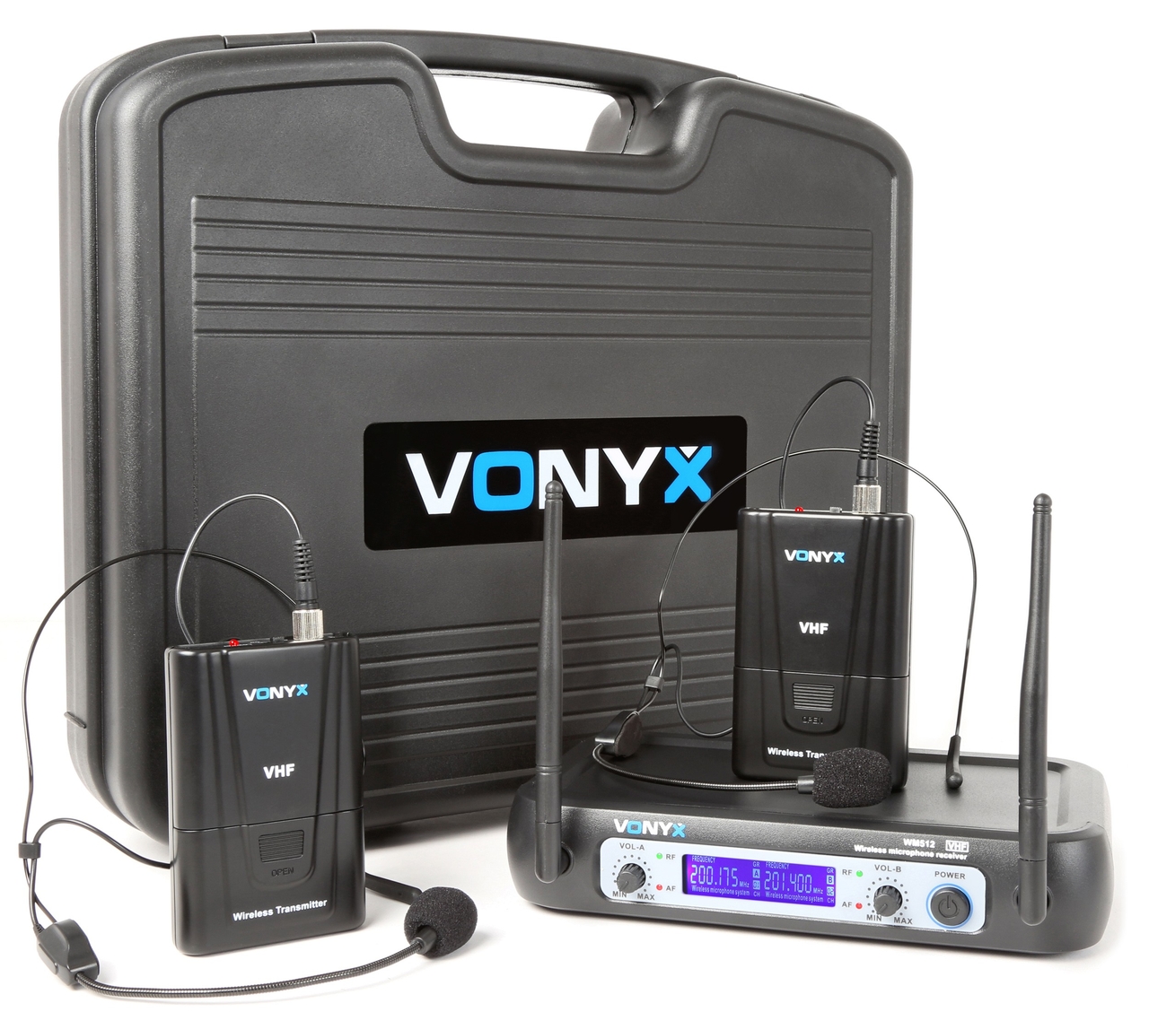 Op grote schaal Inloggegevens Perceptie Vonyx WM512H 2-kanaals VHF draadloos microfoonsysteem met bodypacks en  display - gigatronic